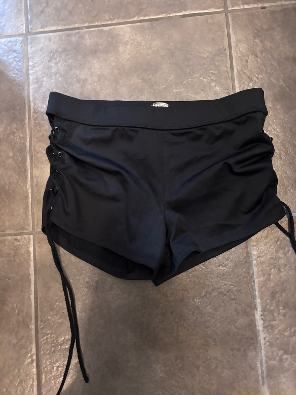Forever 21 Black Lace-Up Side Bike Shorts